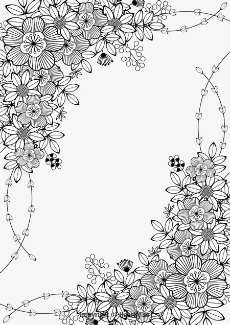 adult coloring page border  printable flowers floral border