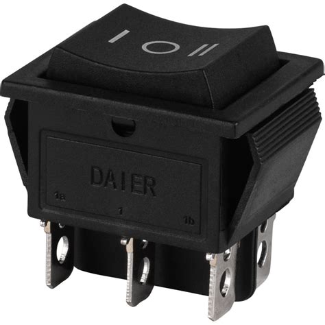 dpdt  position momentary rocker switch   vac  center