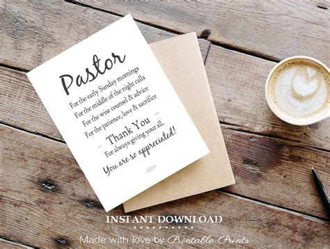 printable pastor appreciation card  card gift  pastor etsy