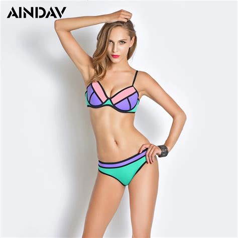 new women sexy neoprene bikini surf flirt bralette swimsuit hottie