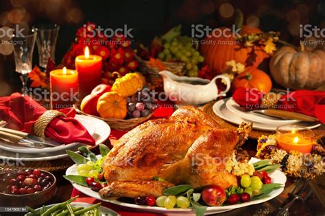 thanksgiving turkey dinner stock photo  image  thanksgiving holiday dinner