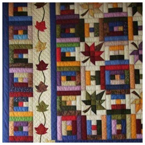 maple leaf  courthouse steps combo pattern quilts log cabin quilt