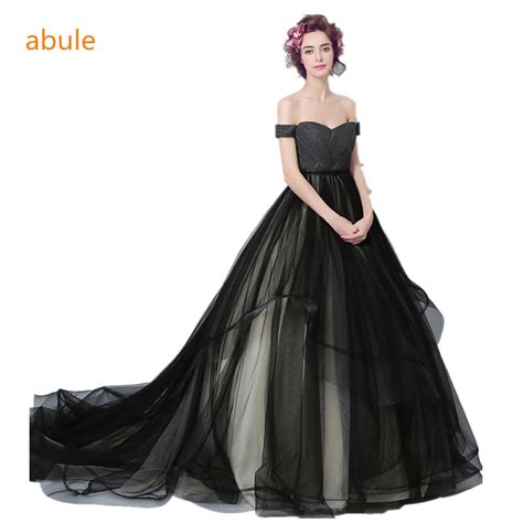 Abule 2017 Black Wedding Dress Ball Gown Sweetheart Lace