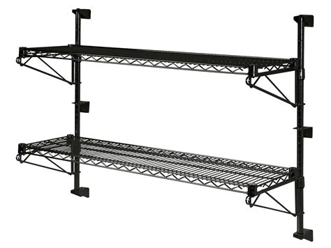 deep   wide   high adjustable  tier black wall mount shelving kit walmartcom