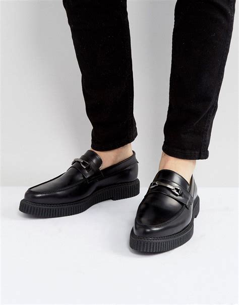 asos loafers  black leather  black creeper sole black mens leather boots mens smart