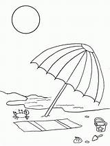 Beach Umbrella Coloring Drawing Kids Summer Pages Season Simple Clipart Printable Cartoon Print Drawings Sketch Kid Pencil Holiday Chair Clip sketch template