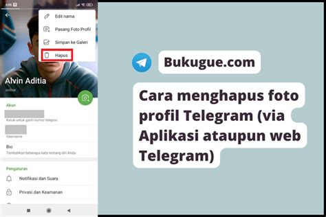 menghapus foto profil telegram  aplikasi ataupun web bukuguecom