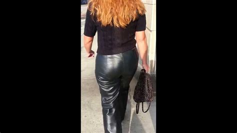 hot redhead in leather pants youtube