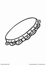 Tambourine Drawing Colouring Primaryleap Pages Coloring Worksheet Getdrawings sketch template