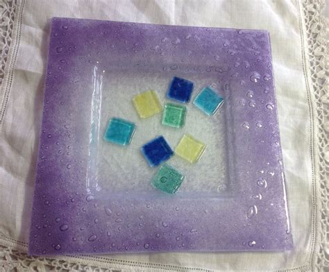 vintage italian art glass plate fused glass modern abstract