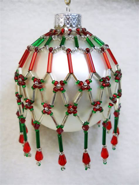 pattern  beaded christmas ornament cover holiday original etsy