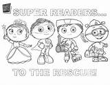 Coloring Superwhy Characters Rescue Sheet sketch template