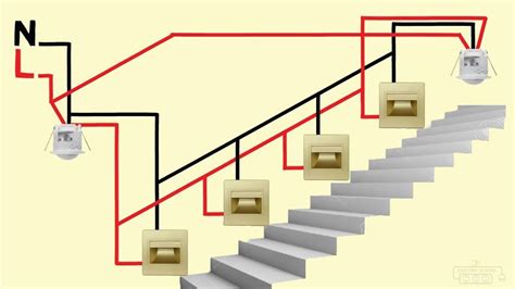 stair lighting connection  motion sensors wiring diagram youtube