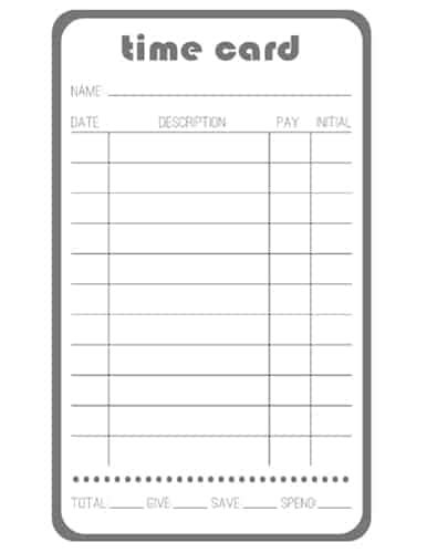 printable time cards templates excel templates