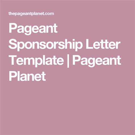 pageant sponsorship letter template sponsorship letter letter