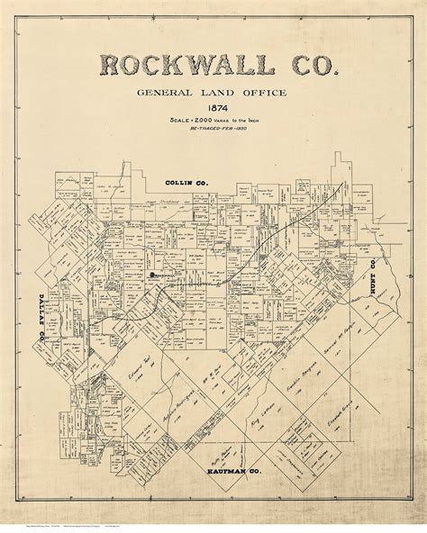 rockwall county texas    map reprint  maps