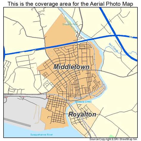 aerial photography map  middletown pa pennsylvania