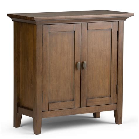 simpli home redmond solid wood   wide rustic  storage cabinet