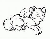 Wolf Coloring Chibi Winged Pages Lineart Girl Line Cliparts Fox Clipart Anime Cat Lu Loco Library Flying Deviantart Clip Popular sketch template