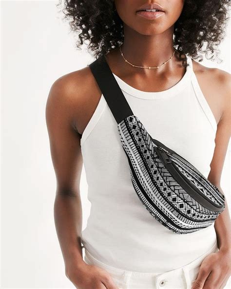 black white collection tribal crossbody sling bag statementpiece