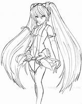 Miku Coloring Hatsune Pages Getcolorings Anime Printable Color Getdrawings Pped sketch template