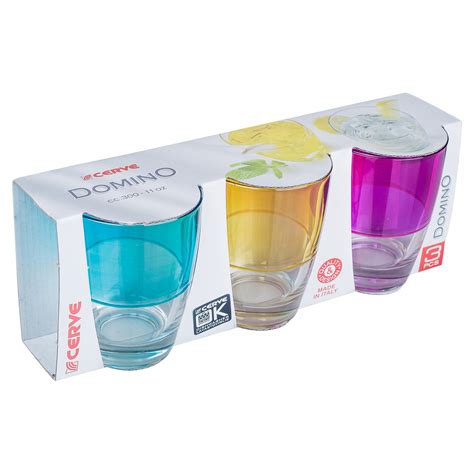 Multi Colored 3 6 Or 12 Tumbler Water Cocktail Juice Drinking Glasses