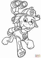 Patrol Paw Marshall Coloring Pages Firetruck Popular sketch template