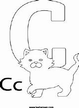 Coloring Letter Cat Pages Alphabet Printable Leehansen Letters Craft Worksheets Crafts Crown sketch template