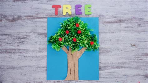 tissue paper tree craft super simple