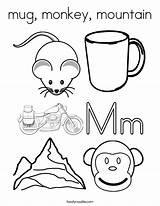 Coloring Monkey Mug Color Mountain Circle Noodle Twistynoodle Pages Twisty Built California Usa Favorites Login Add Cursive sketch template