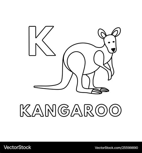 cute cartoon animals alphabet kangaroo royalty  vector