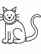 Cat Coloring Cartoon Cats Pages Animals Dessin Simple Coloriage Kittens Cliparts Gif Clipart Para Dibujos Pintar Print Chats Kids Book sketch template