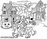 Coloring Pages Halloween Town Printable Drawing Color Scooby Doo Kids Haunted Cartoon Moon House Ghost Castle Monster Getcolorings Witch Sparkling sketch template