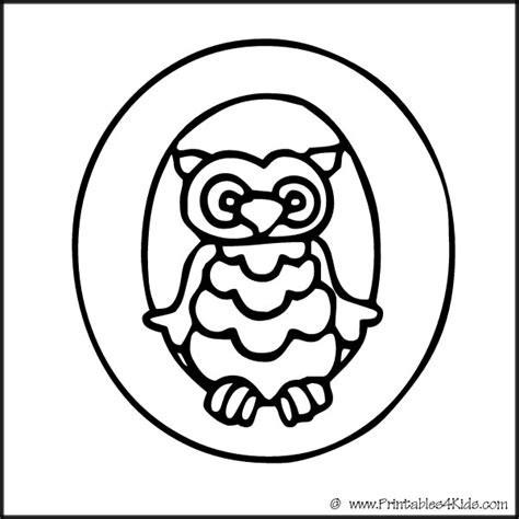 alphabet coloring page letter  owl printables  kids  word