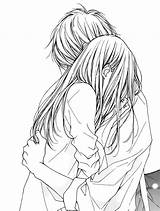 Hug Manga Anime Sad Hugging Boy Couple Couples Drawings Cute Girls Tumblr Emo Choose Board sketch template