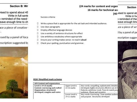 aqa paper  section  practice resources teaching resources
