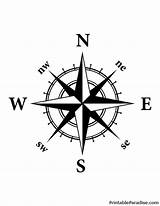 Compass Printable Tattoo Geography Drawing North East South West Printableparadise Rose Tattoos Designs Printables Directions Dad Lettering Small Pages Choose sketch template