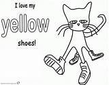 Pete Cat Shoes Coloring Pages Yellow Color Printable Kids Adults Print sketch template