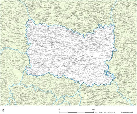 carte des villes  communes limitrophes de loise