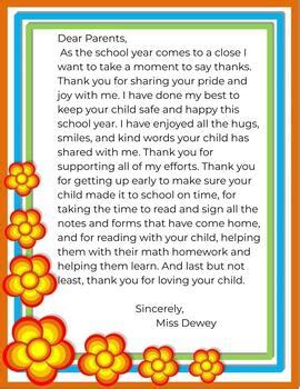 goodbye letter  parentsgrownups  sprinkling teacher sparkles