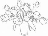 Para Colorear Flores Con Floreros Vase Dibujos Imagenes Flower Dibujo Drawing Tulips Pintar Digi Stamps Tulpen Digital Vaas Kleurplaat Met sketch template
