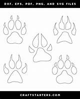 Wolf Paw Print Patterns Outline sketch template