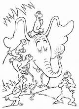 Seuss Coloring Suess Characters Getcolorings Horton Hears sketch template