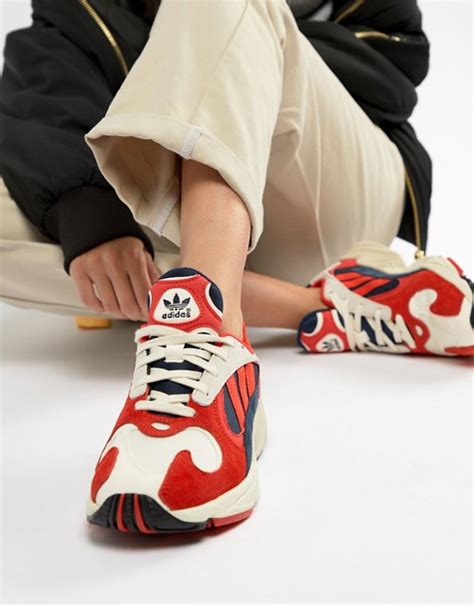 adidas originals yung  sneakers  red multi asos