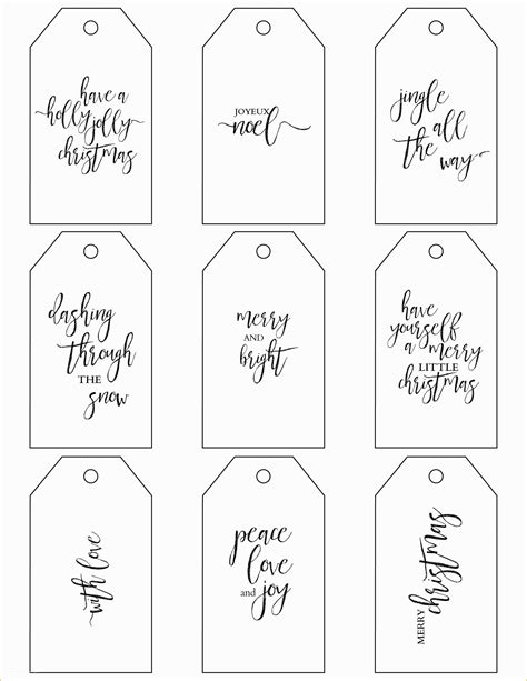 printable gift tags templates  printable christmas gift tags