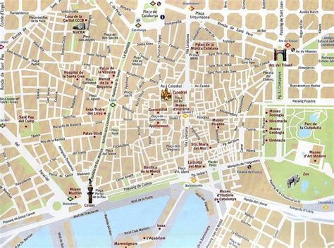 barcelona  town map map  barcelona  town catalonia spain