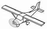 Airplane Plane Drawing Clipart Single Engine Outline Cessna Clip Transparent Line Aircraft Vector Sketch Model Propeller Jet Air Domain Public sketch template