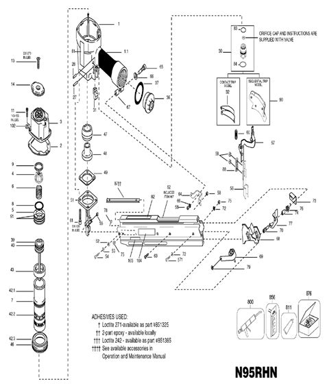 bostitch nrhn parts list bostitch nrhn repair parts oem parts  schematic diagram