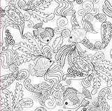 Coloring Ocean Pages Adults Printable Underwater Sheets Kids Stress Adult Summer Drawing Designs Book Relief Life Color Print Animals Under sketch template