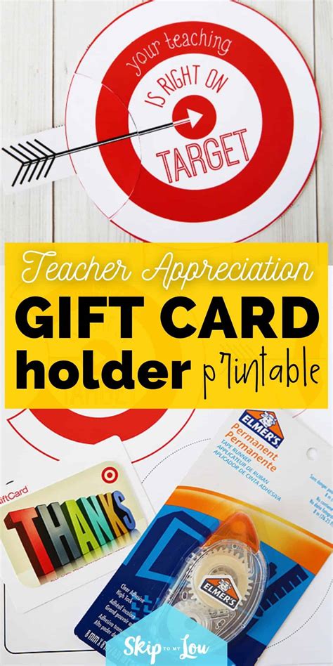 printable teacher appreciation gift card holder skip   lou